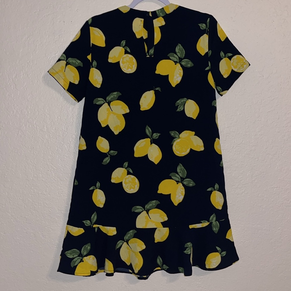 Mud Pie Lemon Print Dress Short Sleeve Garden Party BBQ Casual - Picture 4 of 5